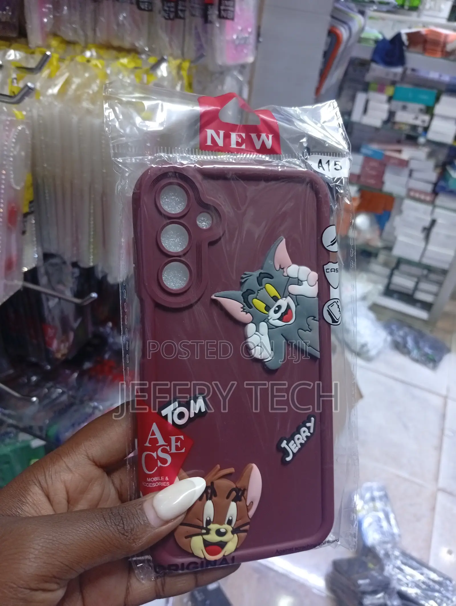 Samsung Galaxy A15 Cover Featuring 3d Cartoon Tom and Jerry