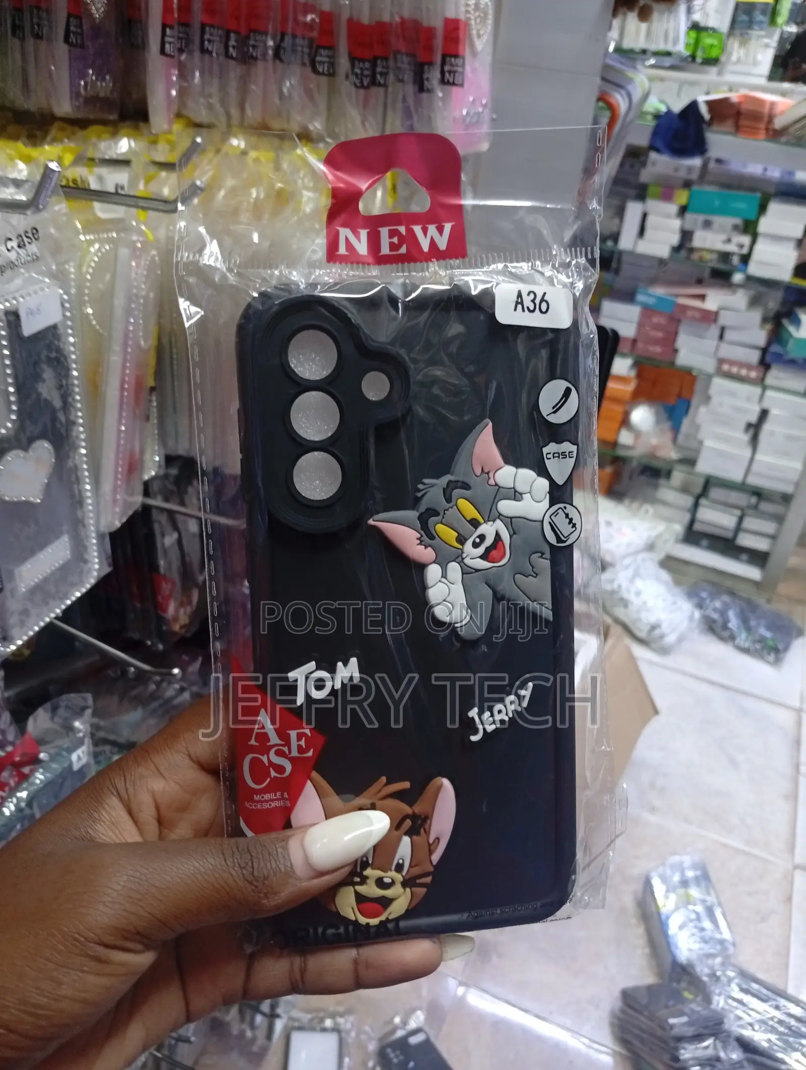 Samsung Galaxy A36 Black, Soft-Touch Finish With 3d Cartoon