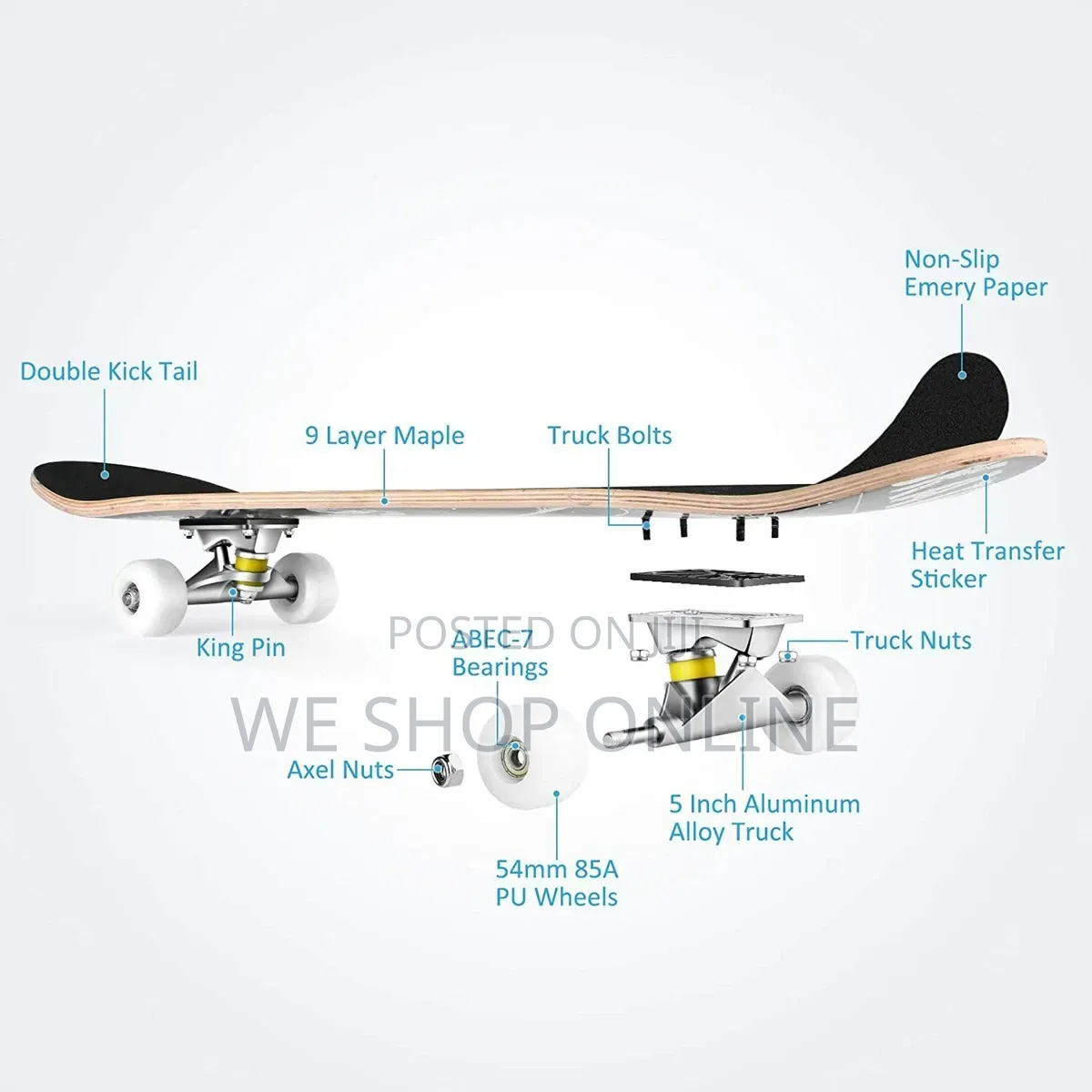 Large Skateboard With Grip Tape