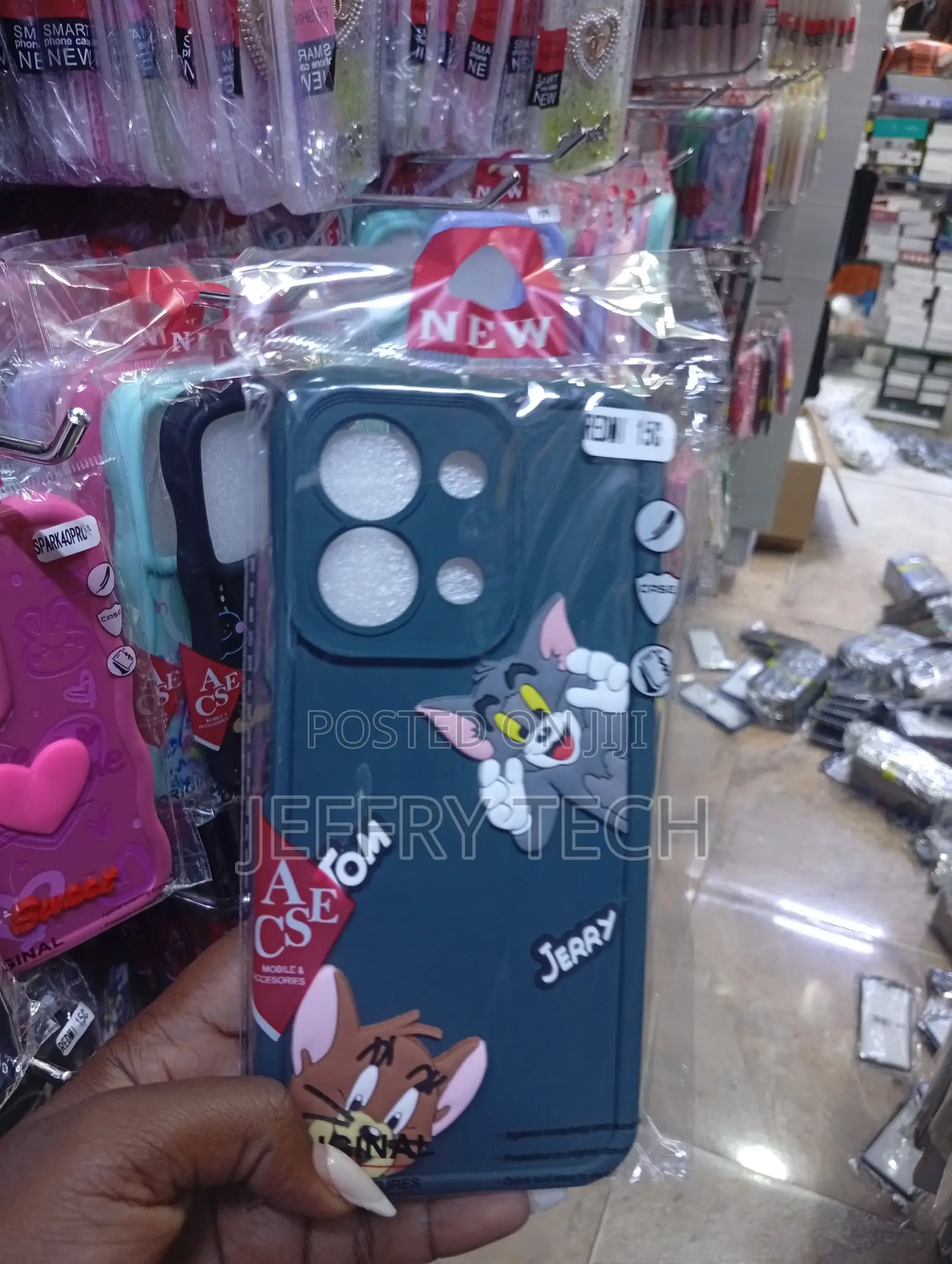 Vivo T3x Tom and Jerry Cartoon-Themed Silicone Phone Case.