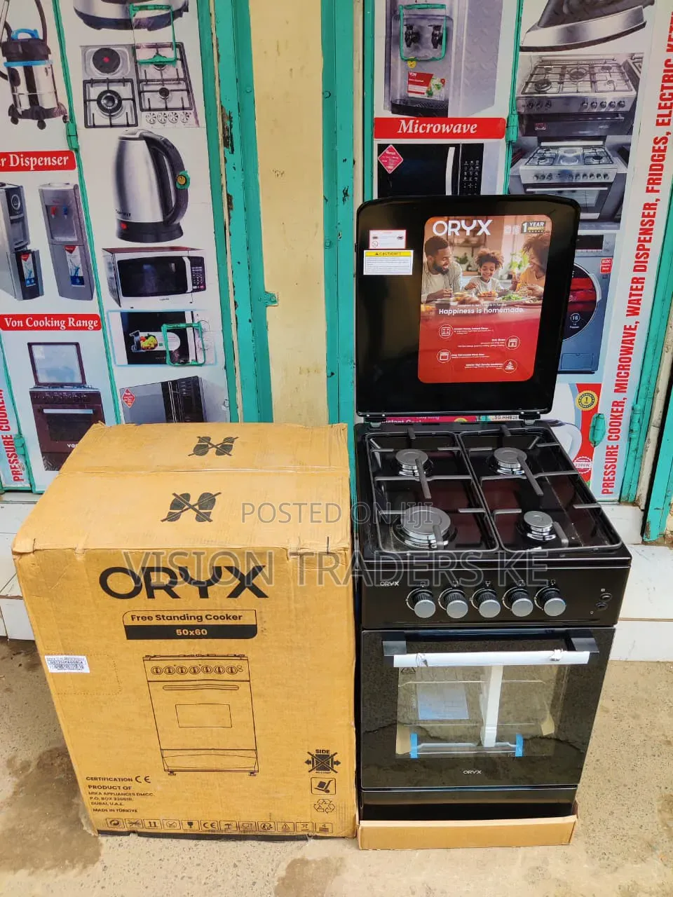 Oryx 50*60cm 4 Gas Pipe Burners Standing Cooker,Gas Oven