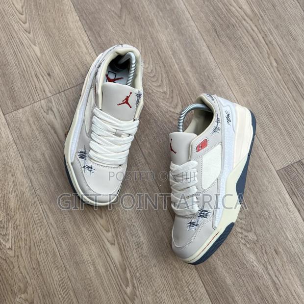 Jordan Flight Court X Who Decides War "Coconut Milk" Sneakers.