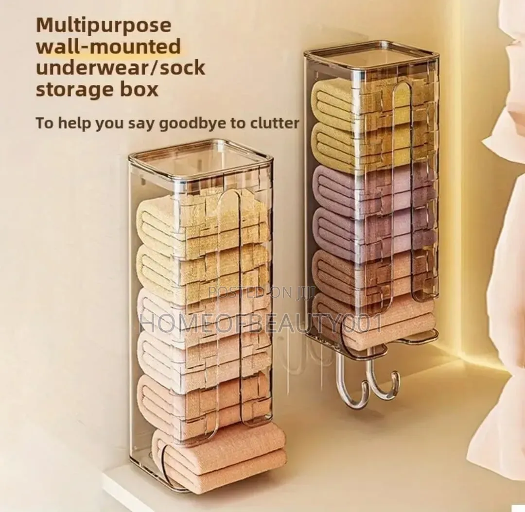 Wall-Mounted Socks Underwear Storage Box.