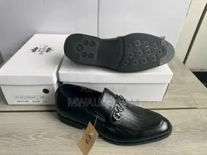 Black Laceless Leather Official Men’S Shoes