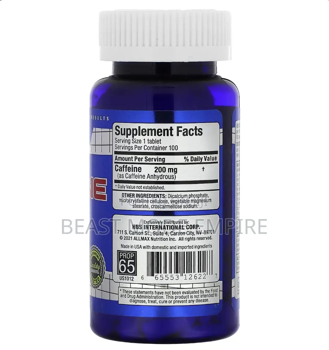 Caffeine,Restore Mental Alertness,Energize Your Workout,Made in Usa