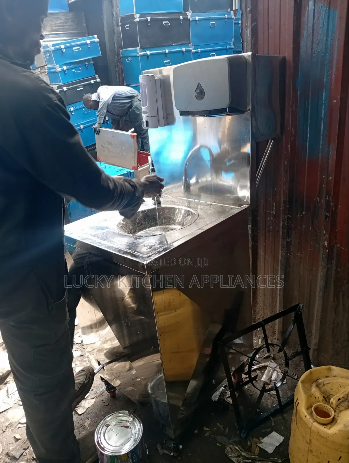 Pure Stainless Steel Hands Washing.