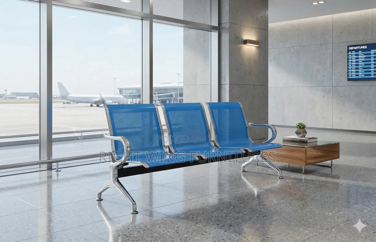 Blue- Link Unpadded Office Reception Chair