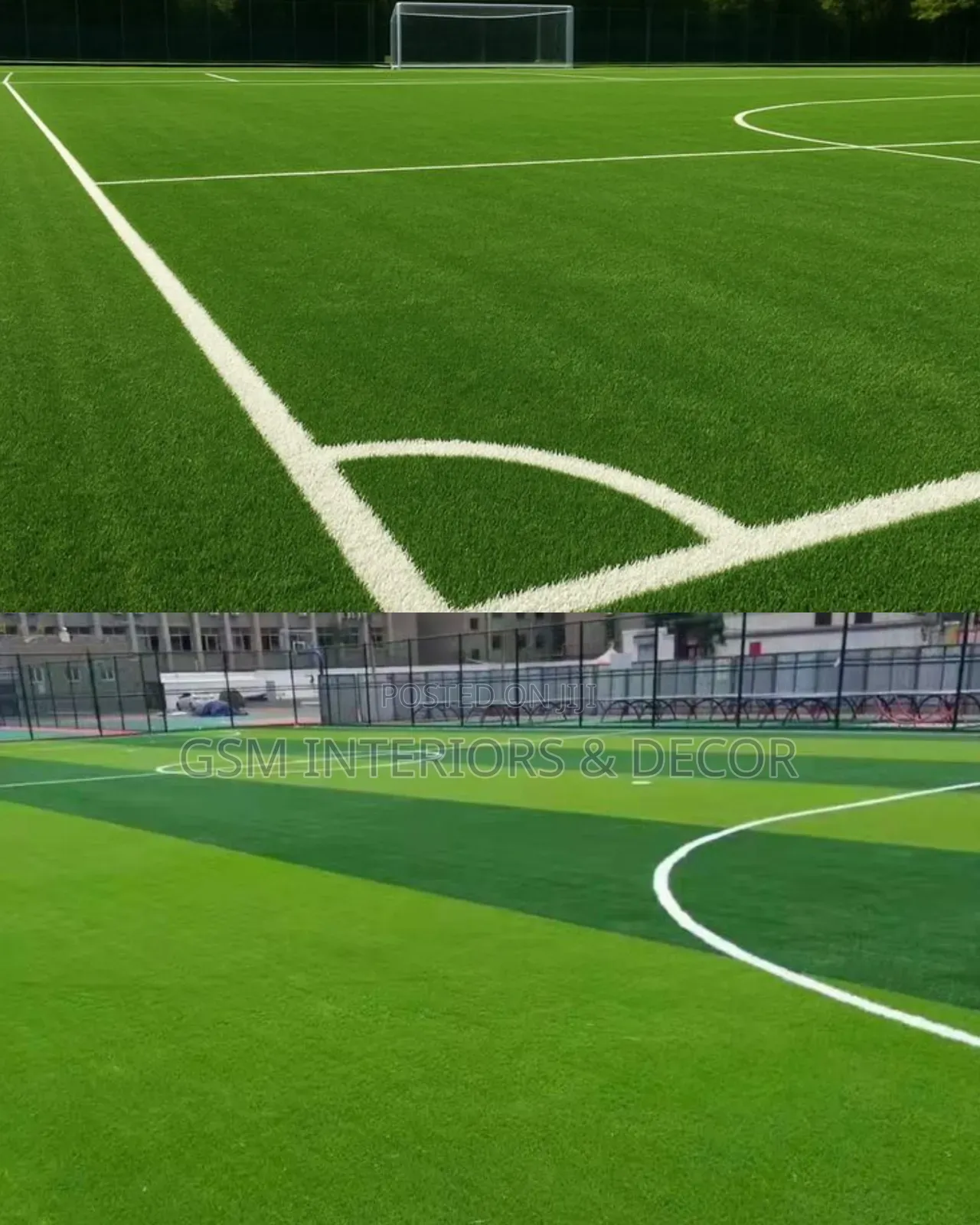 Artificial Green Grass Carpets in Marked Football Stadia
