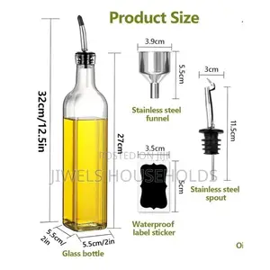 High Quality 2in1 Glass Oil Dispenser (Pack Of 2pcs, 580ml Each)