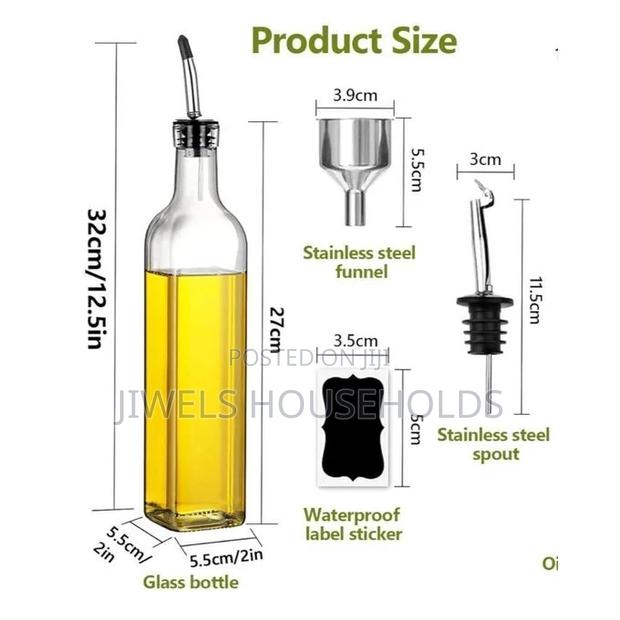 High Quality 2in1 Glass Oil Dispenser (Pack Of 2pcs, 580ml Each)