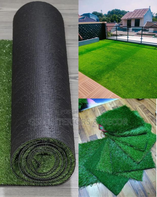Artificial Green Grass Carpets With Black Underlayer - main view