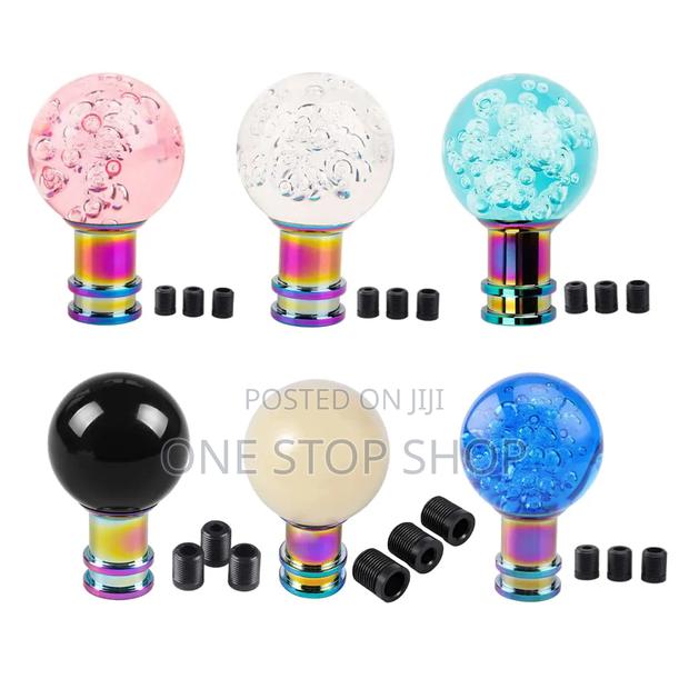 Universal Gear Shift Knob Crystal Ball Design With Embedded Bubbles