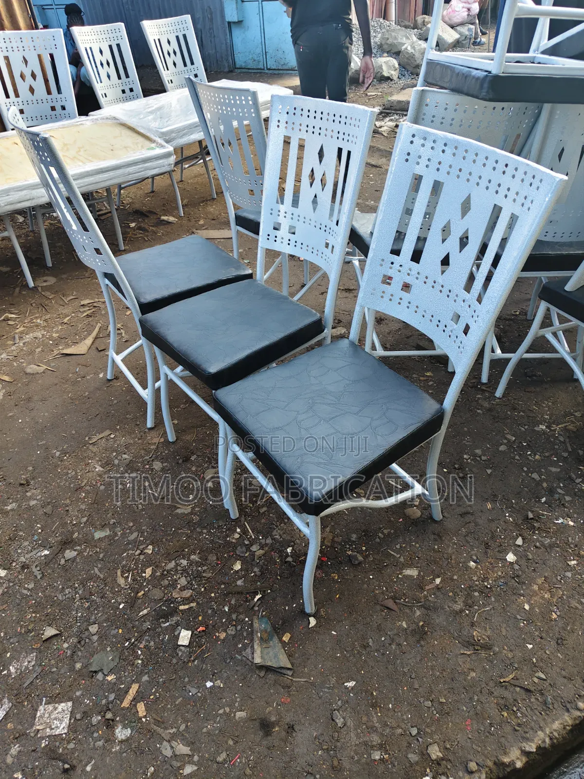 Restaurant Black And White Seats Design