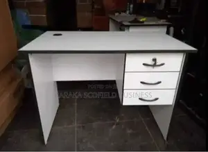 White Stripped Black Office Desk
