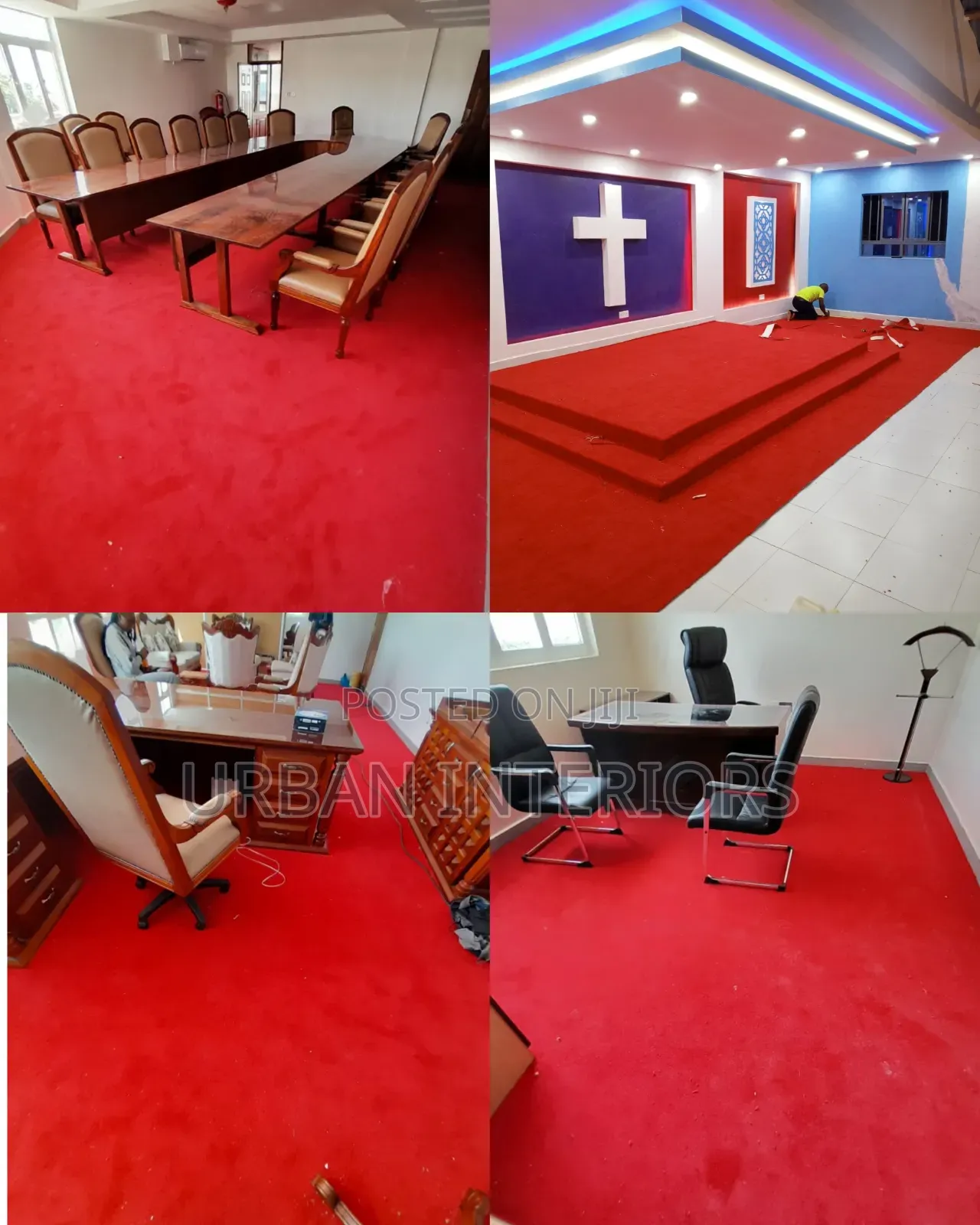 Red Office Church Carpet Red Office Church Carpet for Small Stairs