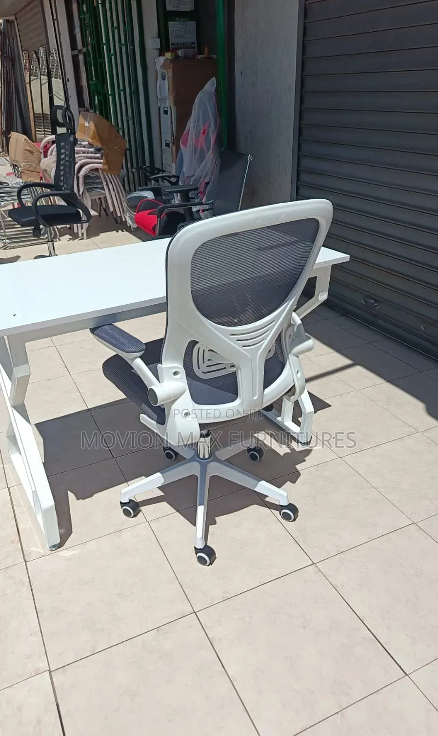 Adjustable Armless Office Chair+Office Table