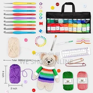 113 Piece Crochet Kit With Yarn Set