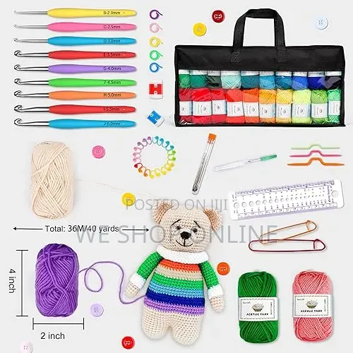 113 Piece Crochet Kit With Yarn Set