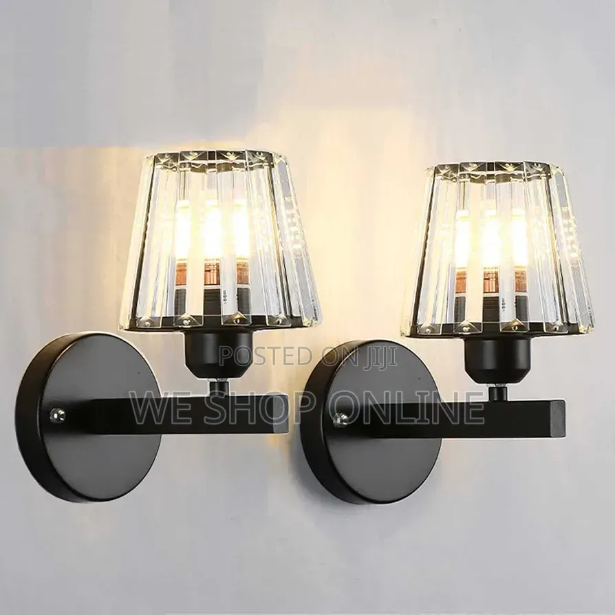 Led Indoor Wall Light, 2pack Iron Art Crystal Wall Sconce,
