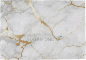 6pcs Marble Tablemats White and Gold
