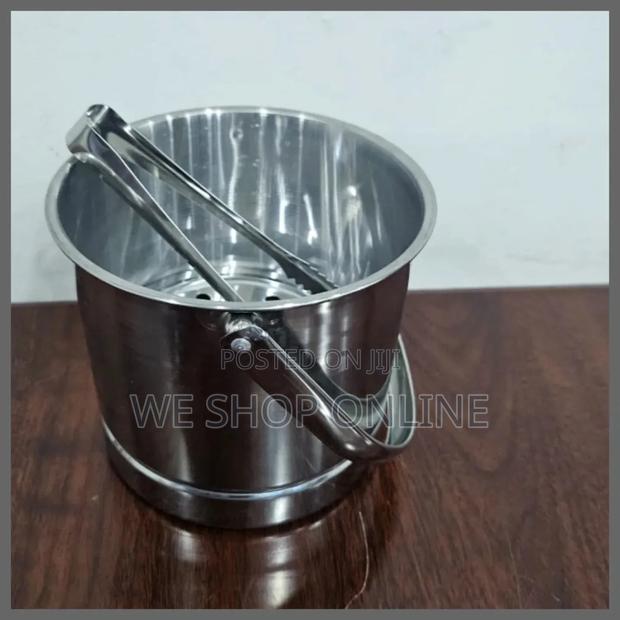 1.8ltr Metallic Ice Cube Bucket With a Liquid Separator Plus Tong