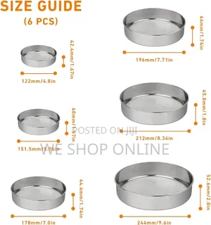 Fine Mesh Sieve, 6 Piece Professional Flour Sifter for Baking