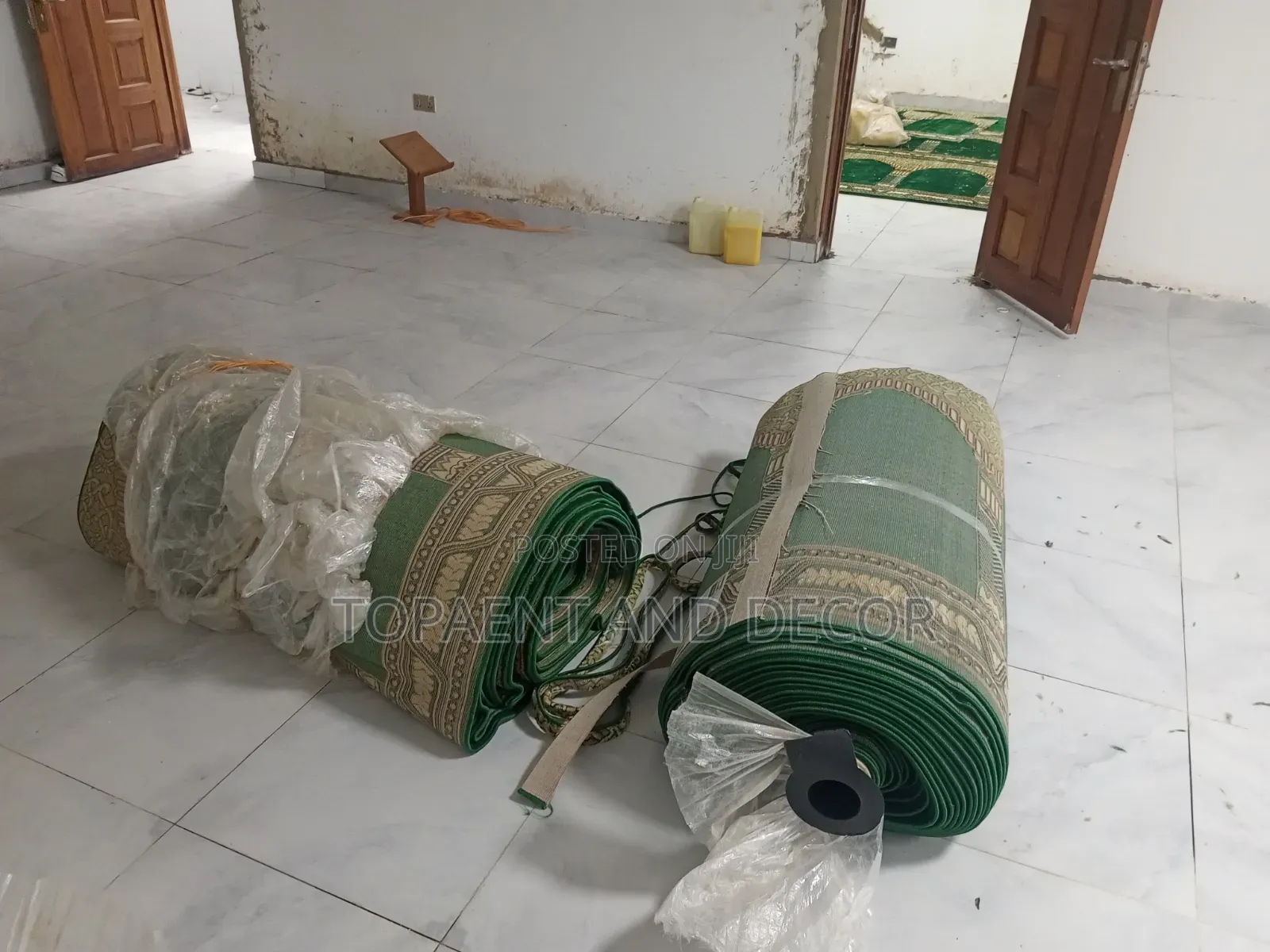 Green Patterned Mosques Floor Carpets