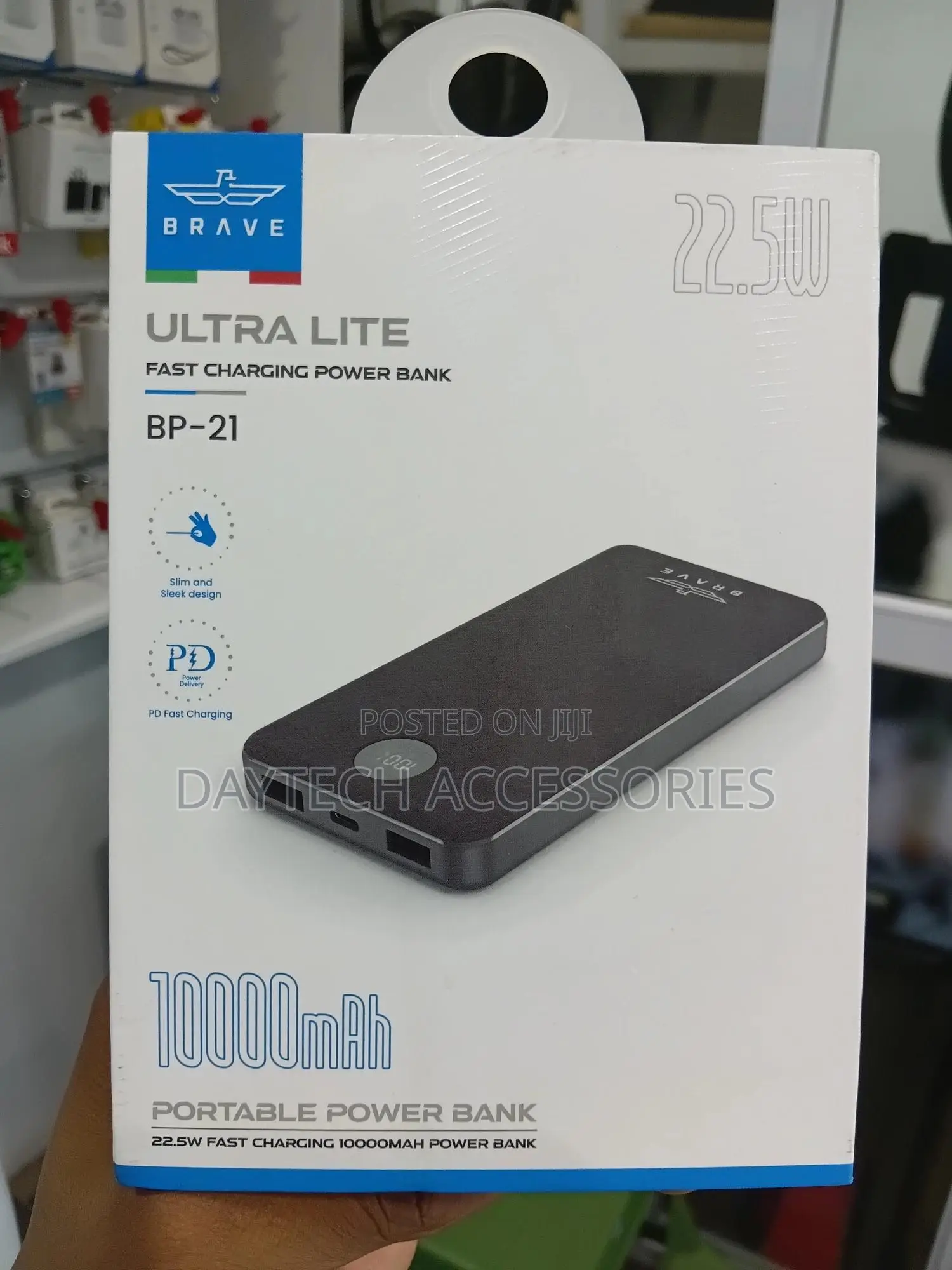 This Is a Brave 10,000mah Ultra Lite Portable Power Bank.