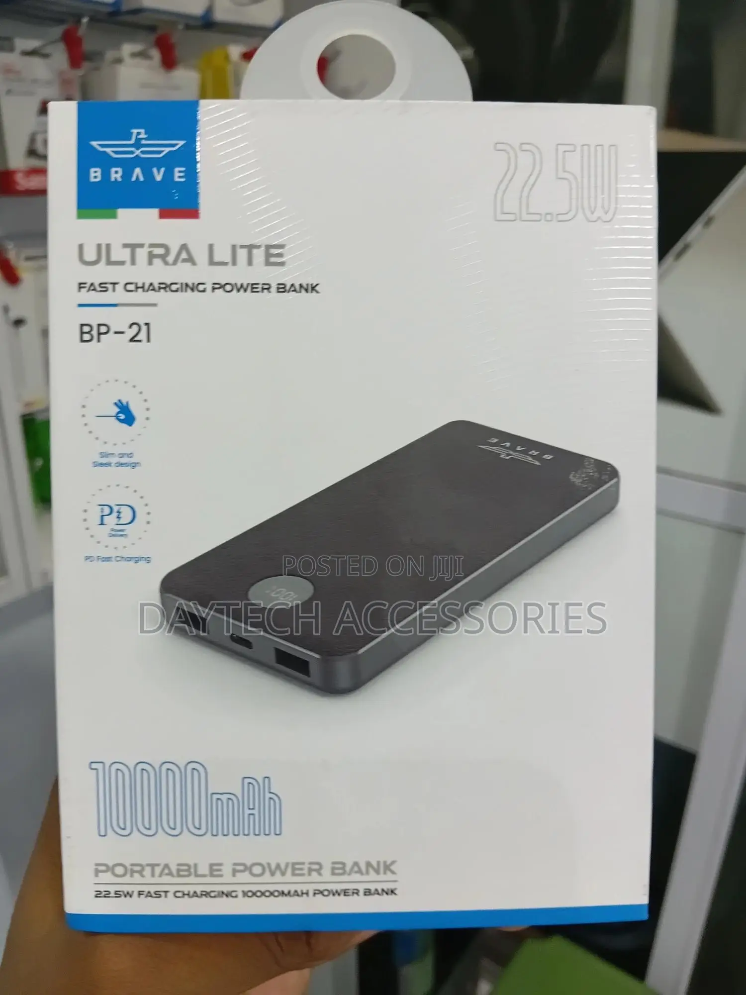 Brave Ultra Lite Pd Fast Charging 22.5w 10000mah Power Bank Bp-21 Led