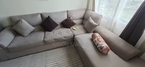 L Shaped Beige Sofa