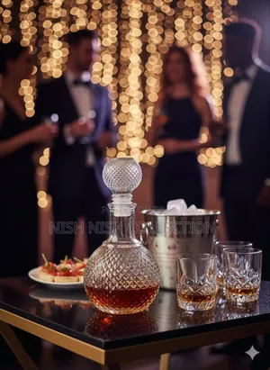 Diamond Quilted Round Glass Decanter*