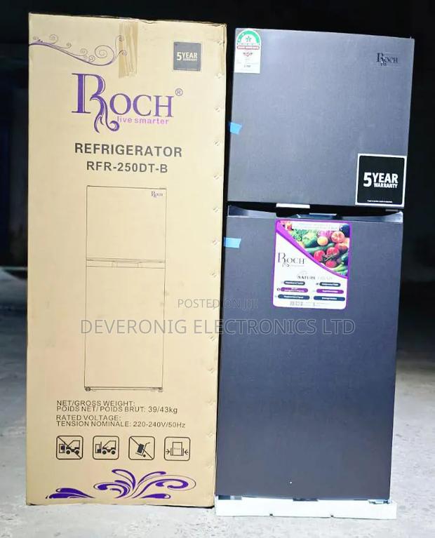197 Litres Roch RFR-250-Dt-B Double Door No Frost