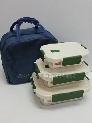 Glass Snack Box With Lunch Bag