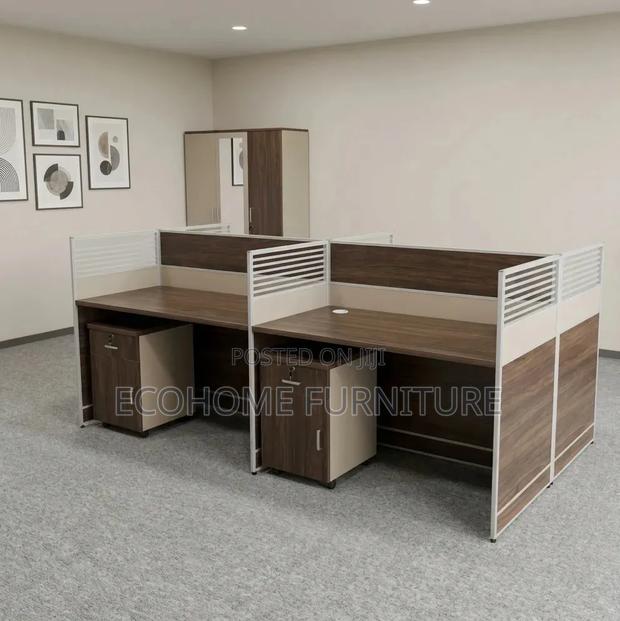 Office Desk; 4-Seater Modular Workstation: - main view