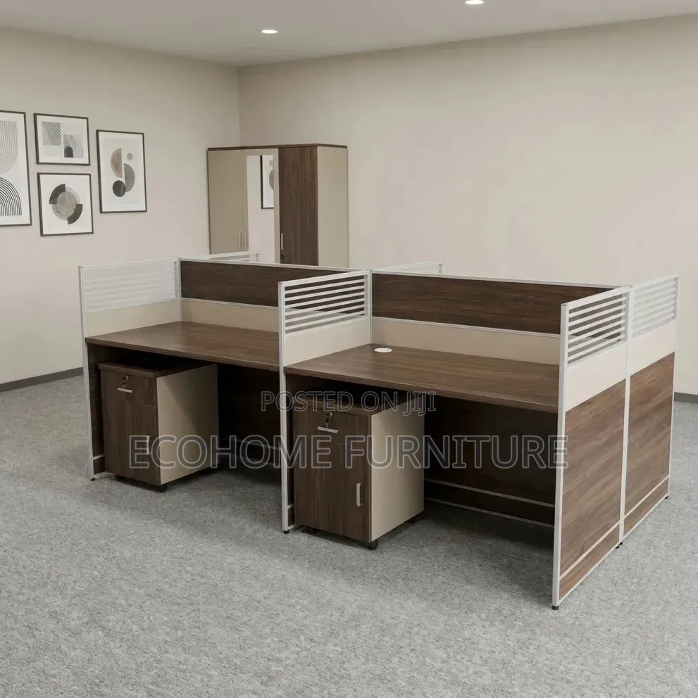 Office Desk; 4-Seater Modular Workstation: