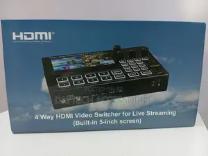 4 Channel Hdmi Live-Stream Video Switcher With 5 Inch Screen - Black