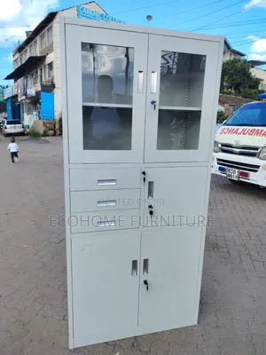 Office File Cabinet With Drawers, Documents Safe Box, Front Glass