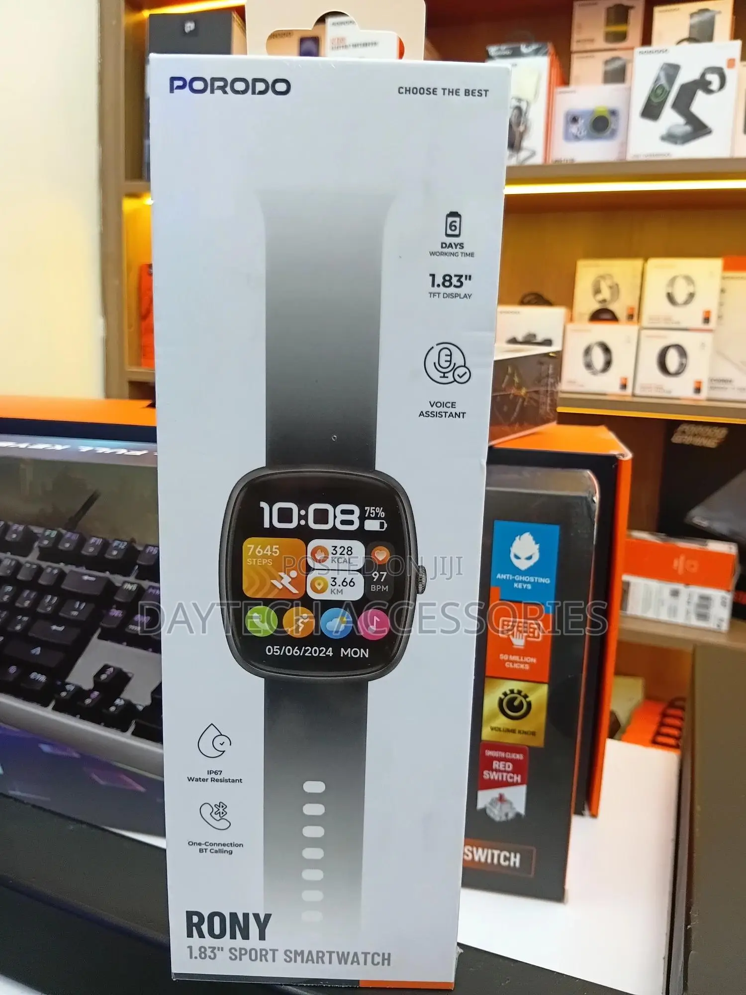 This Is a Porodo Rony 1.83" Sport Smartwatch - Black