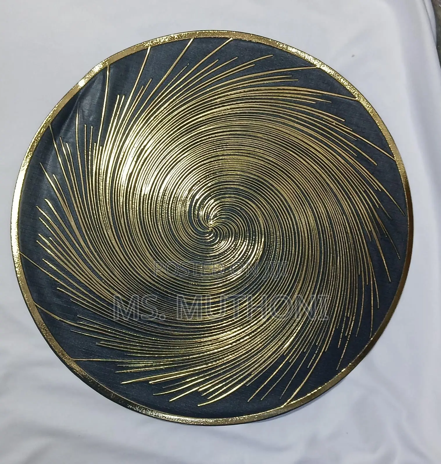 Gold Swirl Design 6 PVC Round Table Placemats