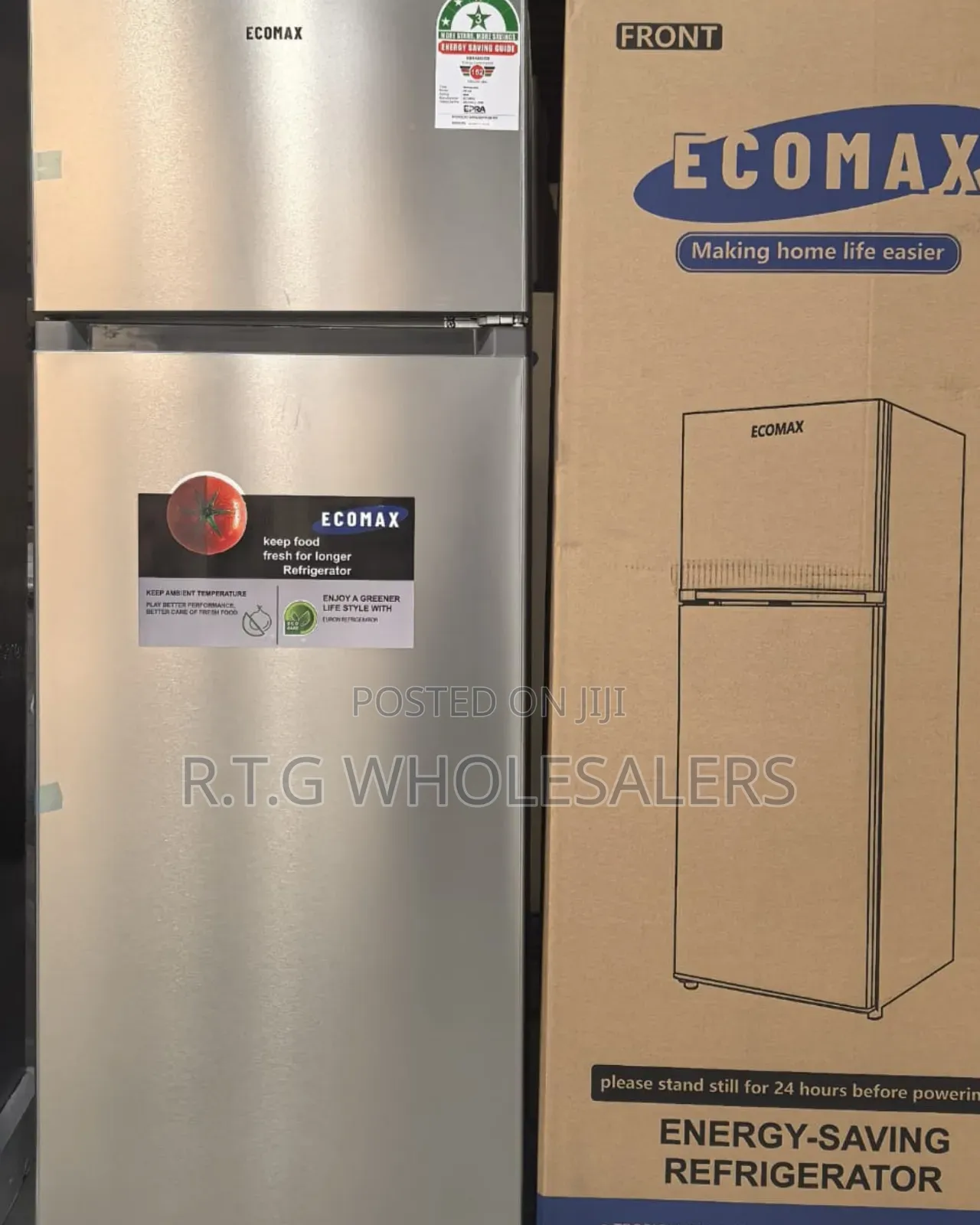 Ecomax 230l Top Freezer Refrigerator Dark Silver