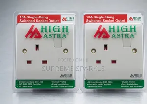 High Astra Brand 13a Single-Switched Socket Outlets.