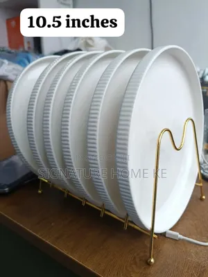 White Ribbed Plates