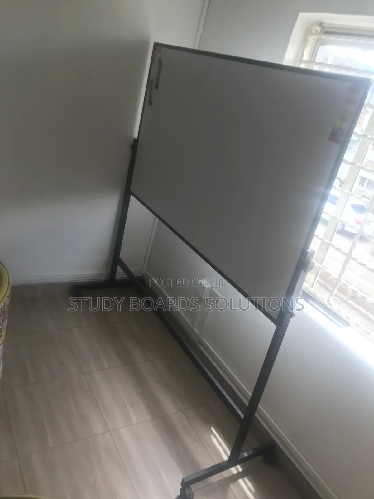 5ftx4ft Heavyduty Whiteboard With Portable Wheeled Stand (Metalic)