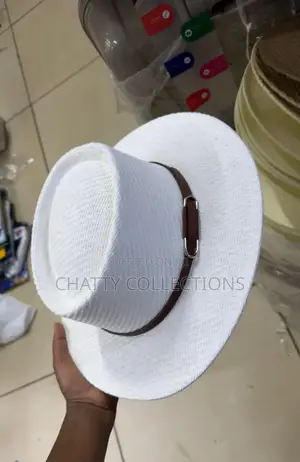 White Stylish Men Straw Hats /Boater Hats