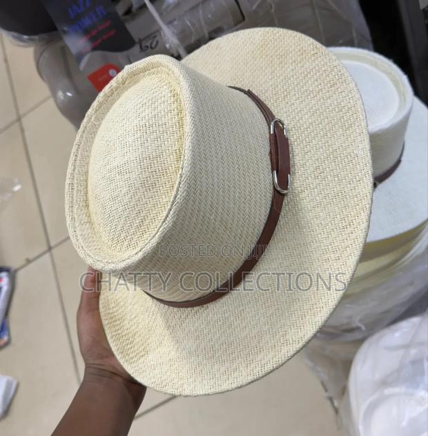 Cream Stylish Men Straw Hats /Boater Hats