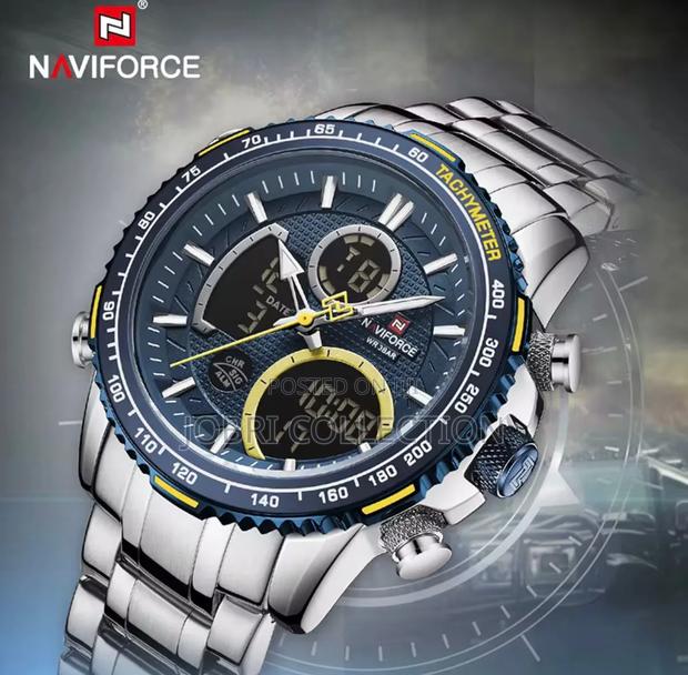 Sliver Strapped Naviforce Gents Watches