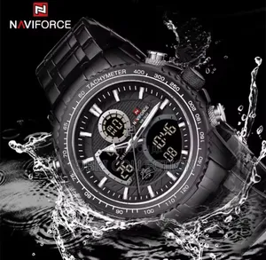 Black Strapped Naviforce Gents Watches