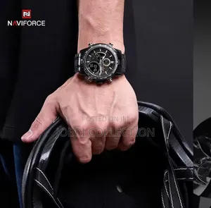 Black Strapped Naviforce Gents Watches