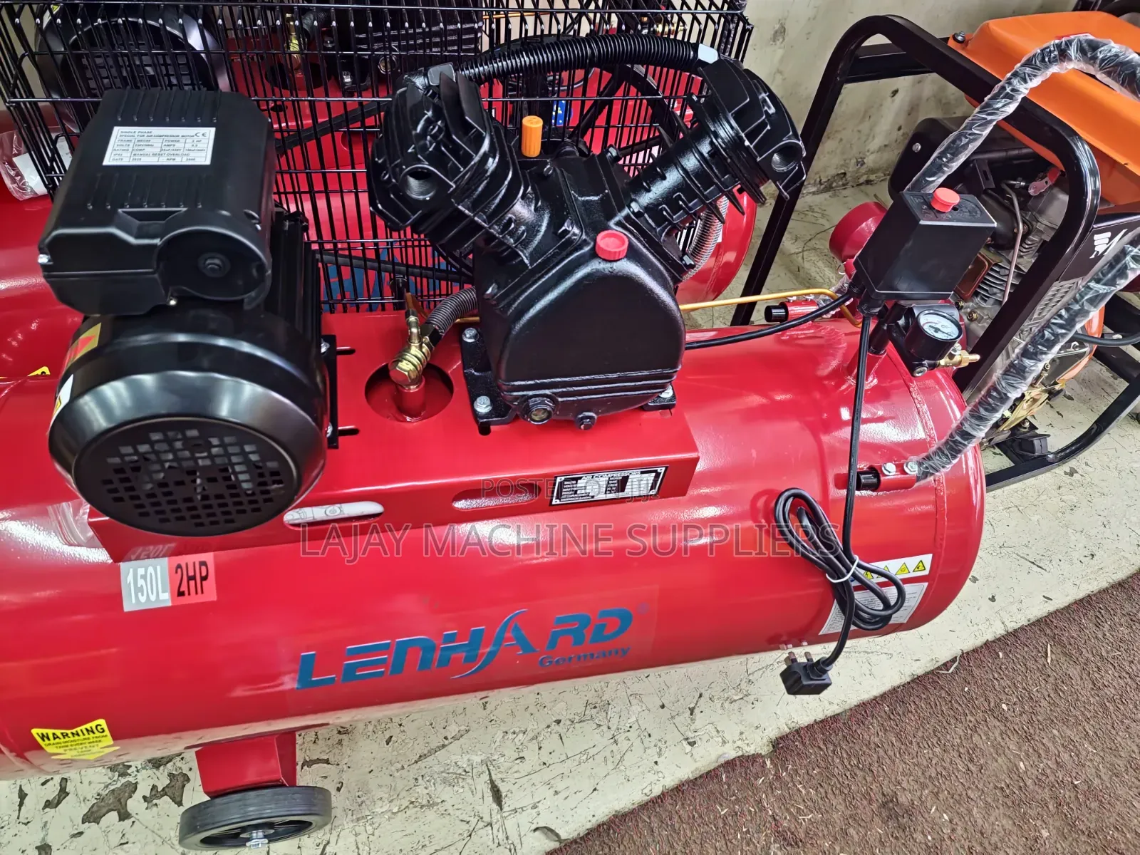 150l Belt-Driven Twin-Piston 3hp Class Electric Compressor