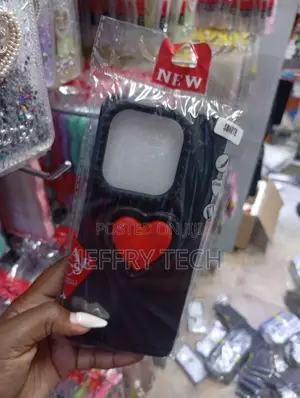 Infinix Smart 8 Phone Case With a Red Heart-Shaped Stand.